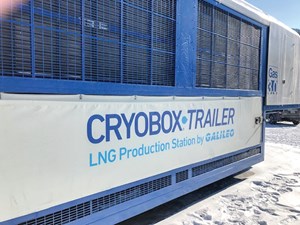 Fig. 2. Advances in micro-scale LNG technology make it possible to deliver an entire LNG gas capture, liquefaction and transportation solution, with each Cryobox module the size of a truck-delivered container.