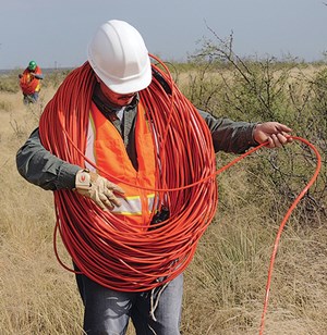 Typical cable seismic systems use miles of cables for an acquisition project.
