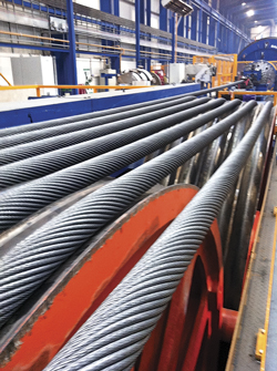 Bridon’s plant in Neptune Quay can manufacture multi-strand rope in rope diameters up to 250 mm and rope weights up to 600 tonnes.
