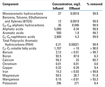 Major organics and metals in produced water and their removal efficiency in the MBR Major organics and metals in produced water and their removal efficiency in the MBR