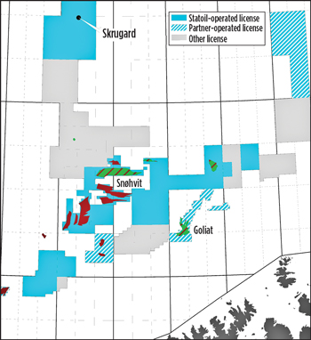 Fig. 2. With 150–250 million boe of estimated recoverable reserves, Statoil calls its Skrugard discovery “a breakthrough for frontier exploration in the Barents Sea.” Image courtesy of Statoil.
