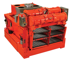 Fig. 1. M-I Swaco’s three-deck MD-3 shale shaker can be configured to process high volumes of fluid or to recover loss-prevention material.
