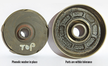 Fig. 8. Five years with no fines—the phenolic inserts are like new.Fig-08.jpg Fig. 8. Five years with no fines—the phenolic inserts are like new.Fig-08.jpg