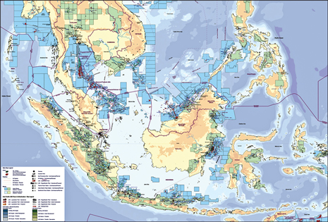 Southeast Asia map showing leasing areas. Courtesy of Wood Mackenzie.