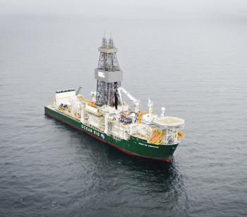 Fig. 9. During 2011, Ocean Rig’s Corcovado drillship spudded three exploration wells for operator Cairn Energy offshore Greenland.