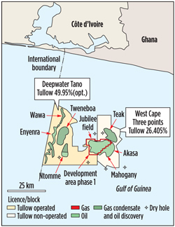 Tullow Oil is extending its E&P activity beyond the initial Jubilee field discovery.