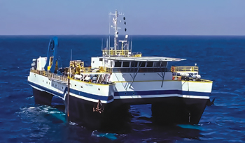 Similar to this photo, the SWATH vessel proposed by Blue Sea Corporation would perform several operational tasks. 