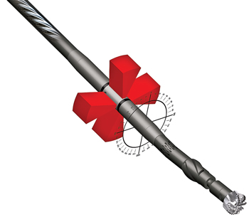 Halliburton says its GABI geosteering technology provides at-bit azimuthal gamma ray and inclination readings, both in the sliding and rotating modes. Courtesy of Halliburton Sperry Drilling. Halliburton says its GABI geosteering technology provides at-bit azimuthal gamma ray and inclination readings, both in the sliding and rotating modes. Courtesy of Halliburton Sperry Drilling.