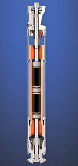 GE’s Enduro 45 high-efficiency submersible motor. GE’s Enduro 45 high-efficiency submersible motor.
