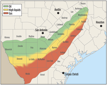 The subject well in Zavala County, Texas, is in the Eagle Ford shale’s oil window.