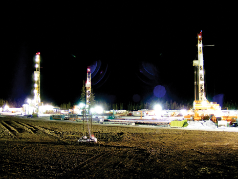 An Apache drilling operation in its Horn River acreage. Photo courtesy of Apache Canada.
