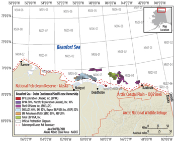 Fig. 1. Beaufort Sea lease ownership map. Source: BOEM.
