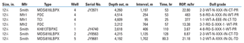 Table 1. Run details on four offset wells Table 1. Run details on four offset wells