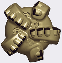 Fig. 4. The Smith Bits 6-in. MDi516 equipped with Onyx II cutter enable PDC bits to drill more efficiently in harsh conditions. Fig. 4. The Smith Bits 6-in. MDi516 equipped with Onyx II cutter enable PDC bits to drill more efficiently in harsh conditions.