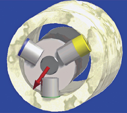 Fig. 2. Steering concept using three independently-activated ribs. Fig. 2. Steering concept using three independently-activated ribs.