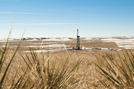 An Anadarko Petroleum rig making hole in the Wattenberg field, north of Denver. Photo courtesy of Anadarko Petroleum.