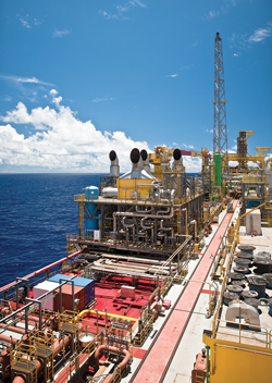 Production activity from the Espirito Santo FPSO, at the offshore Parque das Conchas field, contributed to Shell becoming the largest exporter among foreign companies in Brazil in 2012 (photo courtesy of Shell).