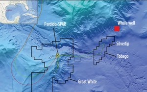 Fig. 4. Shell is conducting appraisal drilling on its January 2018 Whale discovery, about 10 mi from its Perdido platform.  Image: Shell.