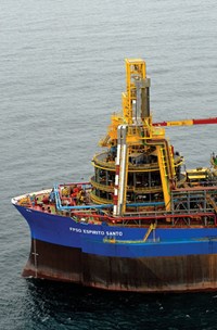 Fig. 6. FPSO Espirito Santo produces the three phases of the Parque das Conchas (BC-10) project. Image: Shell.