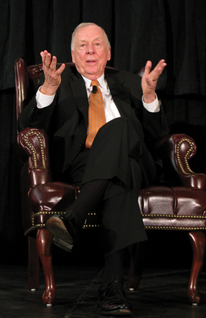 Fig. 1. T. Boone Pickens honed his reputation as a corporate raider in the 1980s, as the driving force behind the largest corporate merger in history at the time. Image: Oswald Samson.