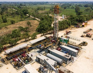 Fig. 1. Mexico’s drilling was up significantly during 2019, as exemplified by 13 wells drilled on contract by Simmons Edeco in southeastern Mexico. The Calgary-based firm subsequently won a second contract for additional drilling in the area. Image: Simmons Edeco.