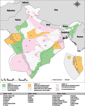 Fig. 1. Sedimentary basins of India. Source: DGH, India.