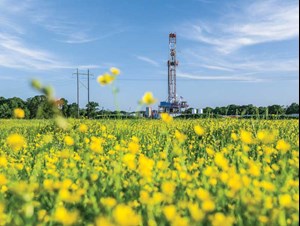 A rig makes hole pre-bankruptcy on Chesapeake’s Brazos Valley asset. Image: Chesapeake Energy Corp