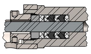 Fig. 4. A schematic of a traditional plunger packing.