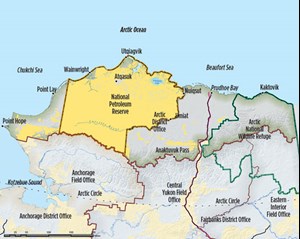 Fig. 2. The Alaskan Arctic includes vast federal and state onshore and offshore areas. Image: U.S. BLM.