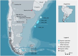 Key blocks offshore Argentina