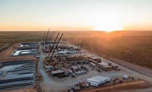 Fig. 1. From a distance, it can be easy to mistake dual-fuel frac equipment for the diesel-powered machinery that has dominated fracing for decades. The difference in performance, however, is unmistakable.