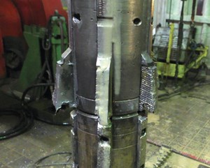 Fig. 3. The mill features designed-for-purpose blades and stabilizers that enable operators to pass through the smaller casing, then the larger adjacent casing string, to access the borehole quickly and efficiently.