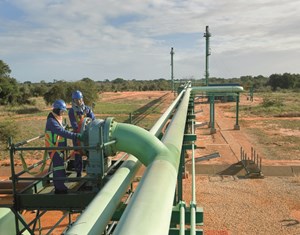 Sasol crew tending to pipeline in Mozambique