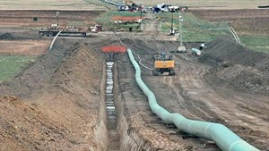 Segment of the Dakota Access pipeline, during the construction phase