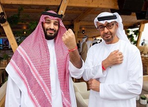 The UAE&#x27;s de facto ruler, Crown Prince Mohammed bin Zayed (at right), once enjoyed close relations with the Saudi Crown Prince, Mohammed bin Salman. But the relationship between the two heirs appears to have cooled in recent months.