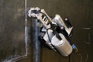 The crawler robots can work both above and below the waterline. Photo courtesy of SkyNetUAVS.