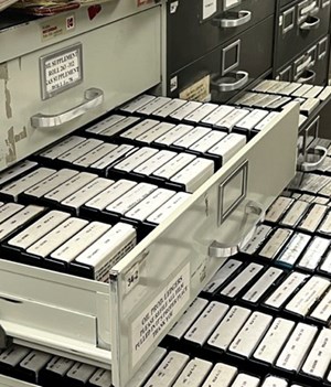 Examples of the microfilm rolls that are now digitized.