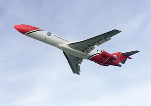 This Boeing 727 is one of two aircraft that OSRL is developing as a jet-based aerial dispersant platform. Courtesy of OSRL.