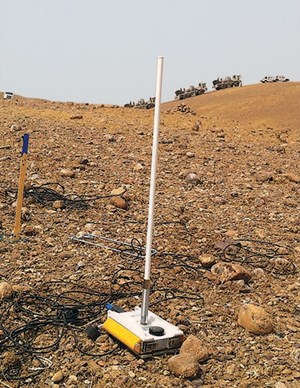 A WRU from Wireless Seismic’s  RT System 2 real-time, cable-free acquisition system in the Kurdistan desert.