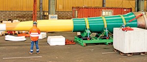 Fig. 2. Bend stiffeners for the Glen Lyon FPSO underwent a comprehensive site integration test in the factory in France.