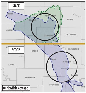 Fig. 4. The Meramec formation has become a prime target in Newfield’s 165,000 net acres. Image: Newfield Exploration.