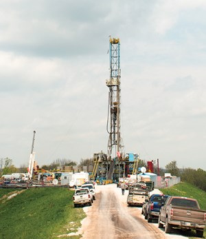 Fig. 3. Symbolized by this wellsite in Ohio, activity in the Marcellus shale held up better during 2015 than in most other regions of the U.S. Photo by Ole Jørgen Bratland, courtesy of Statoil ASA.