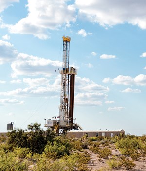 Fig. 1. Despite vastly reduced activity, the Permian basin of West Texas remains the single-largest area of U.S. drilling. Photo: Anadarko Petroleum Corporation.