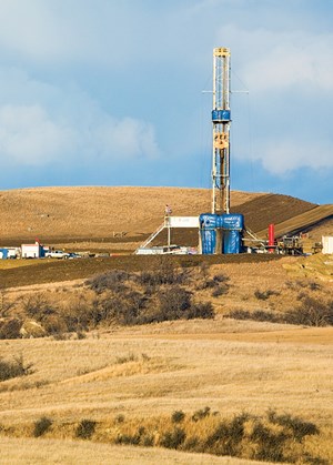 Fig. 2. Although drilling has plummeted in North Dakota’s Bakken shale, the state’s production level has held up remarkably well. Photo:  Marathon Oil Corporation.