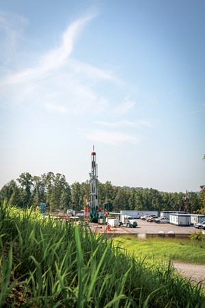 CONSOL Energy’s Pad 2 near Pittsburgh International Airport (PIT), which is expected to initiate production in the second quarter. Photo: CONSOL Energy Inc.