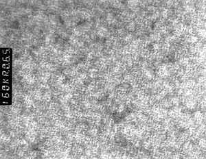 Fig. 1. Transmission electron micrograph (160,000 X), showing the spinodal structure in aged ToughMet 3.