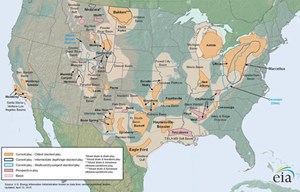 Active and prospective shale plays in the Lower 48 U.S. Image: EIA.