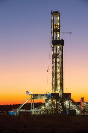 Fig. 1. A Marathon-contracted rig drills in the SCOOP and STACK plays of the Anadarko basin of Oklahoma. Image: Marathon Oil Corp.