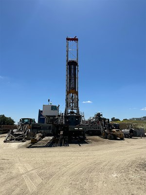 oil and gas drilling rig at Trio Petroleum&#x27;s HV-1 well