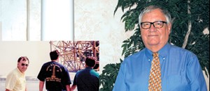 Gordon Sterling (left) served as project manager of Shell’s Bullwinkle platform in the 1980s, among many other record-setting developments.